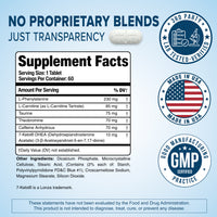 PhenAprin Original Supplement Facts panel with third party tested, Made in USA, and GMP certified badges