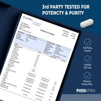 PhenAprin TX7 certificate of analysis from third party lab testing