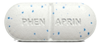 PhenAprin Original white tablet with blue specks